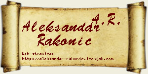 Aleksandar Rakonić vizit kartica